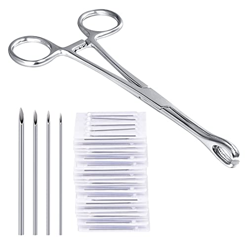 Professional Piercing Clamp Kit with 20 Surgical Stainless Steel Needles