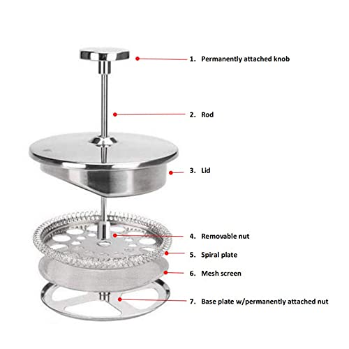 Secura French Press Replacement Base Plate with Nut for 50oz