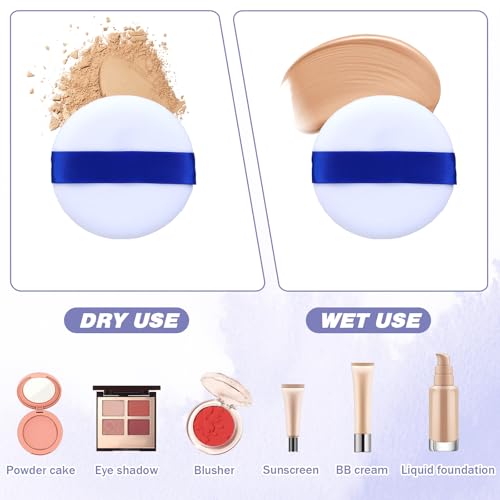 Psyqtsuary 6-Pack 3-Inch Soft Makeup Puffs for Flawless Skin