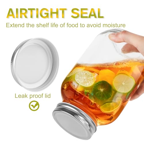 64oz Wide Mouth Mason Jar with Lid – Food Safe Glass Storage
