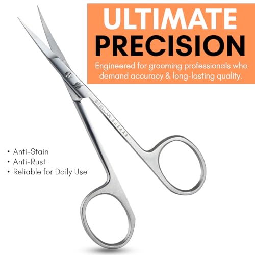 Stellar Shears Cuticle Scissors SS-CSS-07 - Precision Stainless Steel Blades for Nail & Eyebrow Trimming