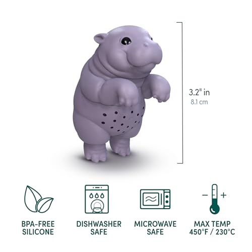Sip'opotamus Baby Hippo Tea Infuser - BPA-Free Silicone, Dishwasher Safe
