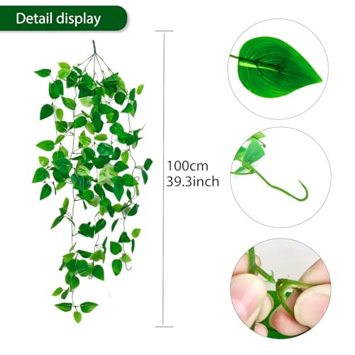 Artificial Hanging Plants Vines - 3 Pack Ivy Greenery Decor