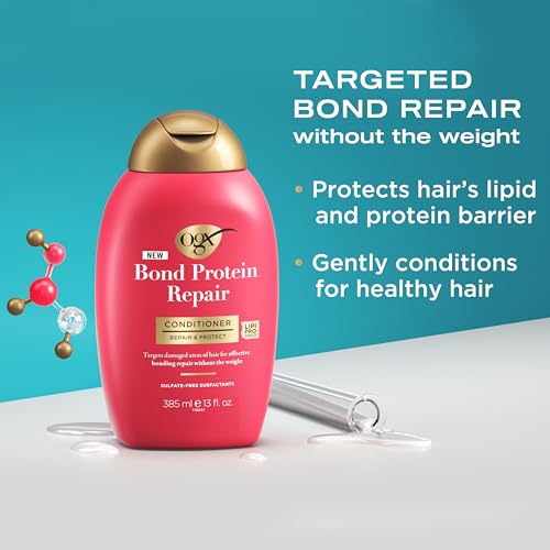 OGX Repair & Protect Bond Protein Shampoo and Conditioner Set, 2 x 13 fl oz