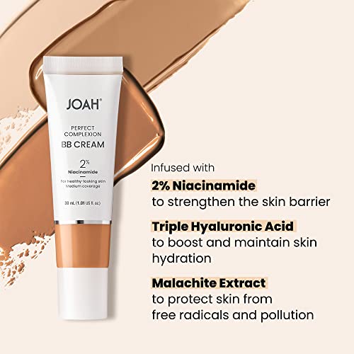 JOAH Beauty Perfect Complexion BB Cream - 1 Ounce (Pack of 2) with Hyaluronic Acid & Niacinamide
