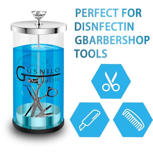 30 Oz Glass Salon Jar with Stainless Steel Tray for Nail Tools