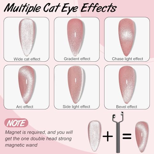 Dexspoeny 3-in-1 Cat Eye Nail Magnet Y-Shaped Magnetic Tool for Gel Polish