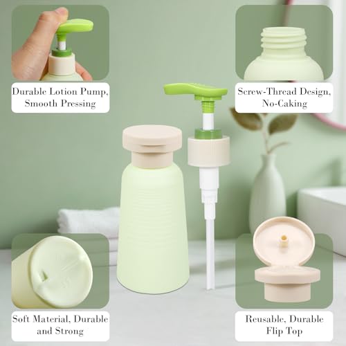 UMETASS 3.4oz Travel Refillable Shampoo Bottle - Green, Locking Pump, 2 Pack