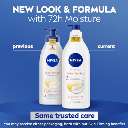 NIVEA Sheer Hydration Skin Firming Body Lotion with Q10 & Vitamin C - 16.9 Fl Oz