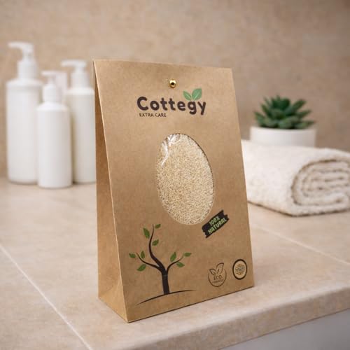 Cottegy Natural Egyptian Loofah Body Scrubber - Eco-Friendly Exfoliator