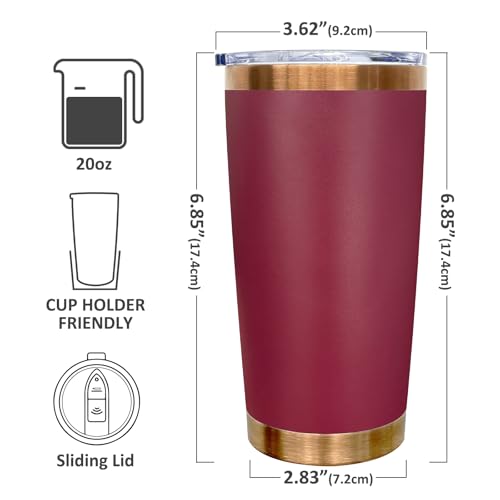 20 oz Stainless Steel Tumbler with Lid & Straw - Insulated Travel Mug