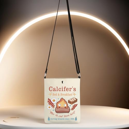 Calcifer Anime Crossbody Makeup Bag - Versatile Travel Cosmetic Organizer