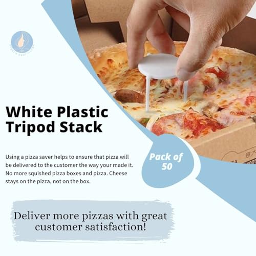 Pizza Saver Stand - Disposable Plastic Tripod for Perfect Delivery (Pack of 50)