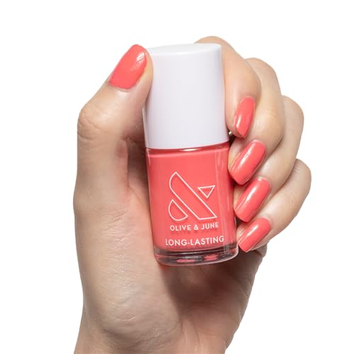 Olive & June Long Lasting Nail Polish - Maine Lobster Red, Vegan & 15-Free