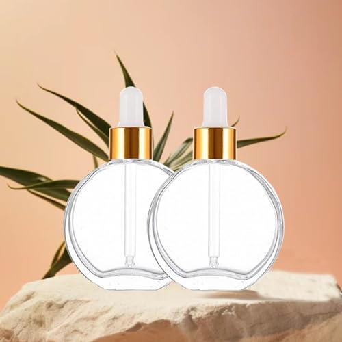 Clear 2 oz Glass Dropper Bottles - 6 Pack with Eye Droppers