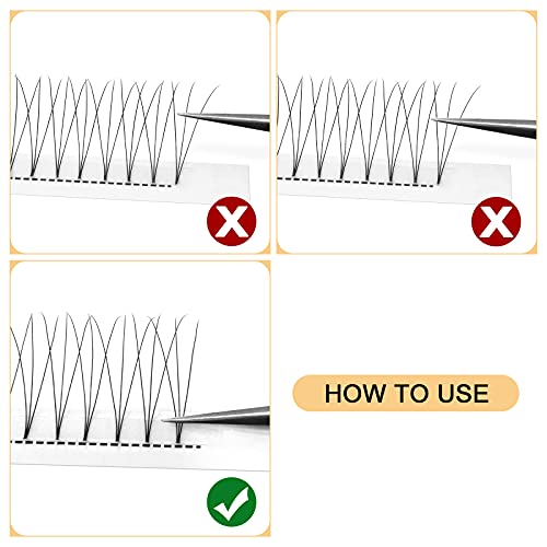 QUEWEL 3D Volume Lash Extensions Premade Fans 8-15mm C Curl 1 Pack of 120 pcs