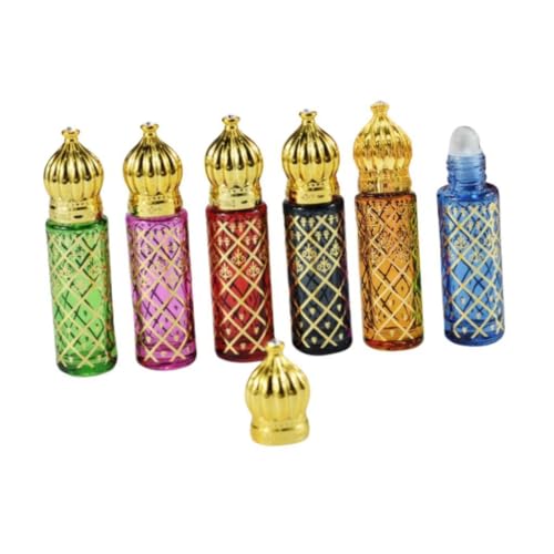 6Pcs 8ml Refillable Glass Roller Bottles for Essential Oils & Perfume