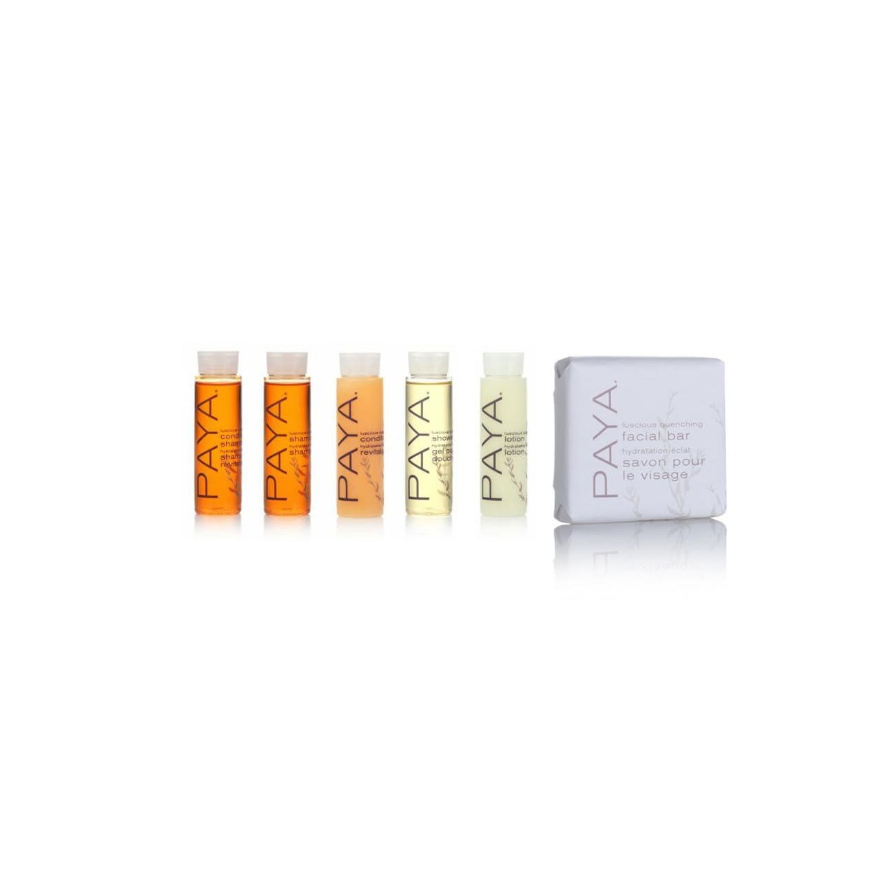Paya Organics Toiletry Travel Set - Shampoo, Hair Conditioner, Shower Gel, 2 Facial Soap & Tote Bag