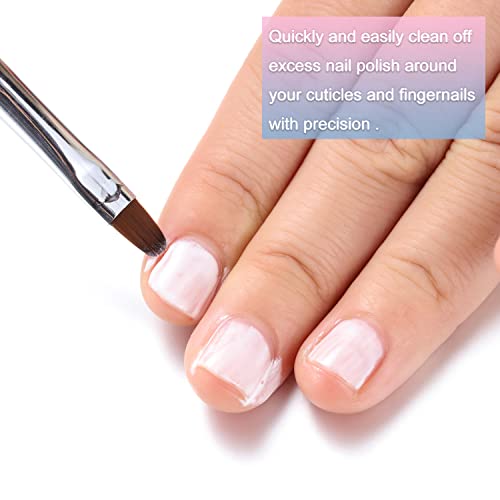 INENK Nail Art Clean Up Brushes Set - Round & Angled Tips for Precision
