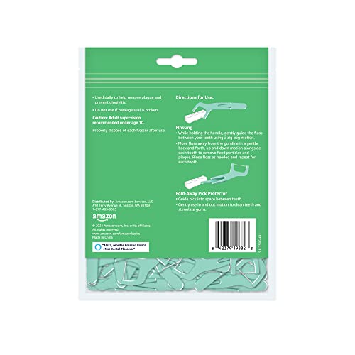 Amazon Basics Mint Dental Flossers - 540 Count, 6 Packs of 90