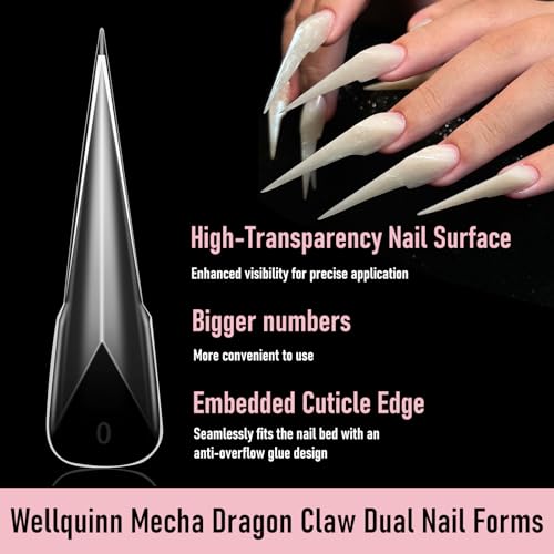 70Pcs Extra Long Stiletto Nail Forms for Acrylic Extensions
