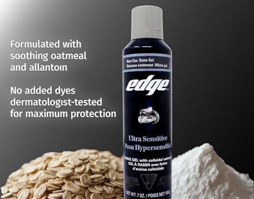 Edge Ultra Sensitive Shave Gel - Fragrance Free, 7 oz (Pack of 4)