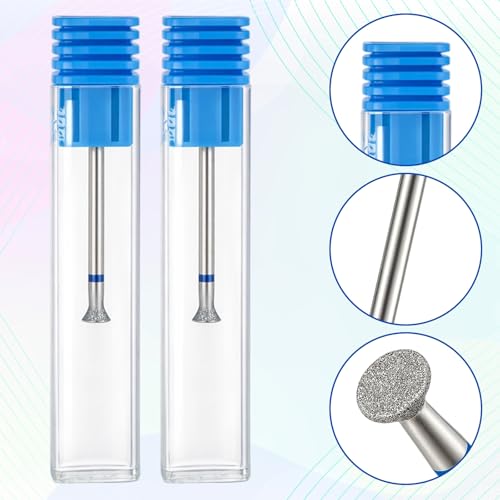 2Pcs Stainless Steel Cuticle Drill Bits for Nail Art