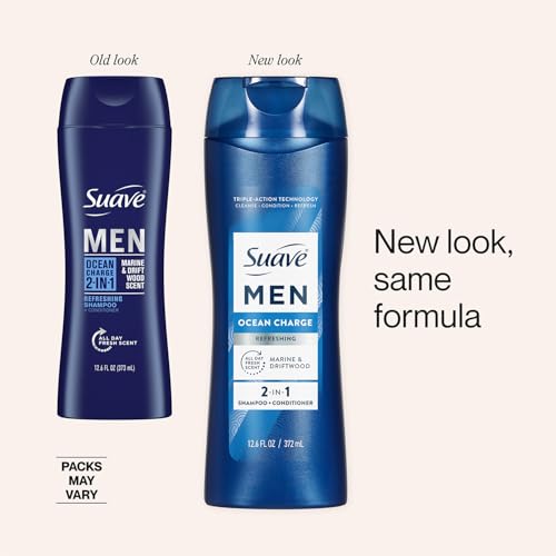 Suave Men's Citrus Rush 3-in-1 Body Wash & Ocean Charge Shampoo