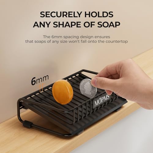 Self-Draining Carbon Steel Soap Dish for Bathroom & Kitchen