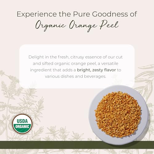 Organic Dried Orange Peel - Bright & Zesty Culinary Ingredient, 4 oz Pouch