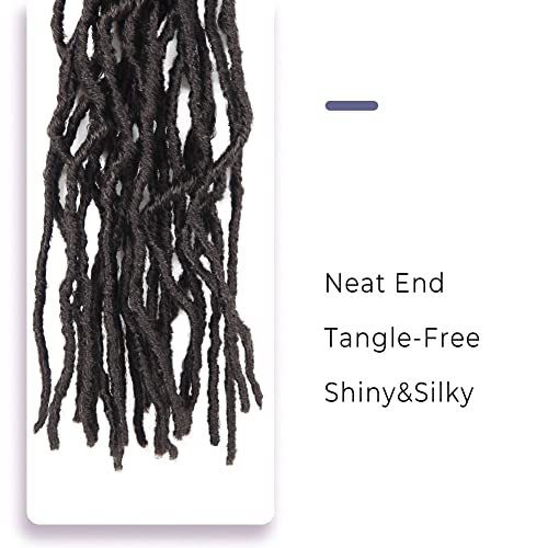 Niseyo Faux Locs Crochet Hair 10 Inch Short Locs 6 Packs Brown Pre-Looped Synthetic Extensions