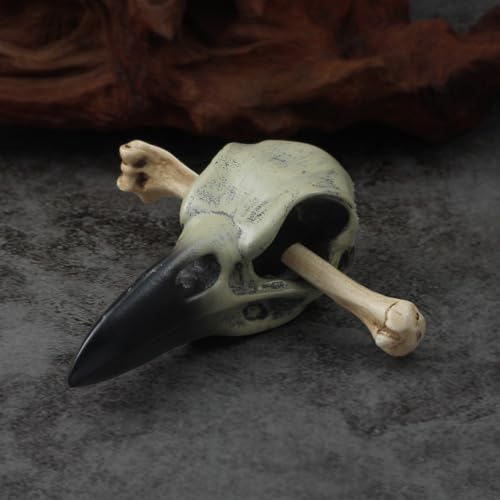 Gothic Raven Skull Hair Tie - Crow Resin Ponytail Holder for Halloween & Cosplay