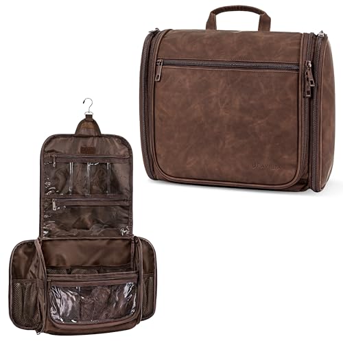 PAVILIA Large Hanging Toiletry Bag for Men, Water-Resistant Travel Organizer