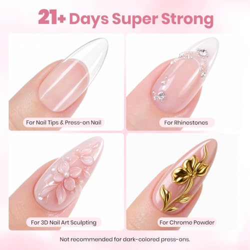 Beetles Solid Nail Glue Gel & Remover Kit for Nail Tips - HEMA-Free