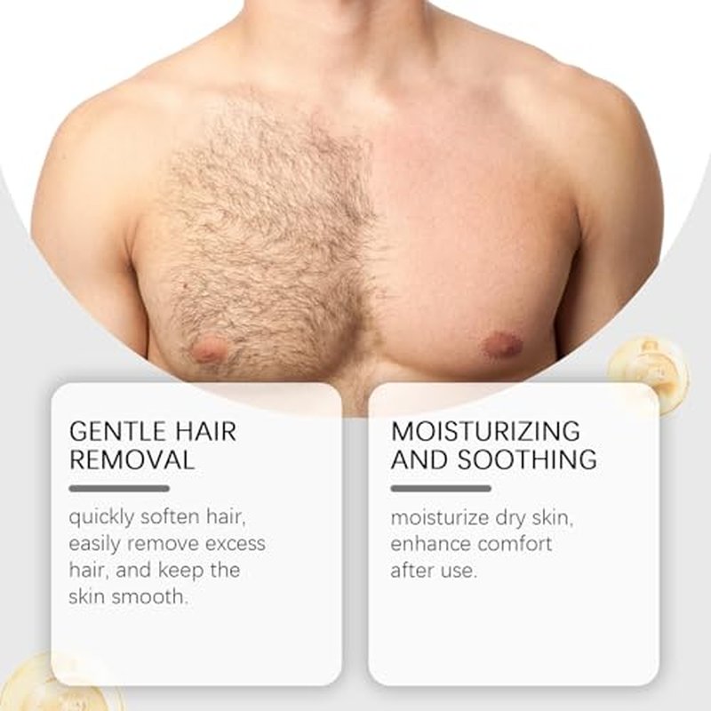 2026 New Painless Hair Removal Cream for Men, Fast-Acting Gentle Depilatory for arms legs chest, Intimate & Body Depilatory Cream, Moisturizing Soothing Formula (2 Pack)