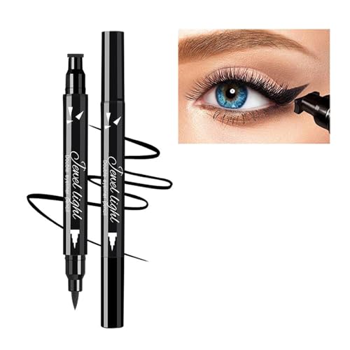 Dual Ended Black Cat Eye Liquid Eyeliner with Wing Stamp