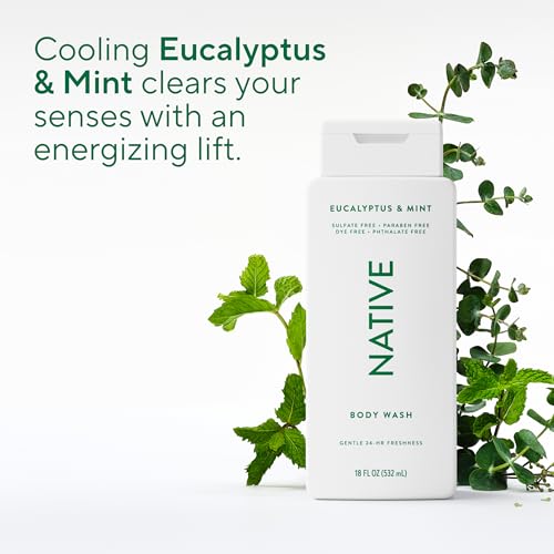 Native Clean Body Wash for Sensitive Skin - Eucalyptus & Mint, 18 fl oz