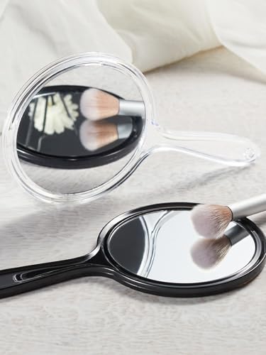 Macaki 8.3-Inch Hand Mirror with 5X Magnification, Transparent White