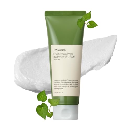 JMsolution Heartleaf Cleansing Foam for Acne-Prone Skin, Deep Micro-Cleansing with Salicylic Acid & Tea Tree, 5.07 fl oz