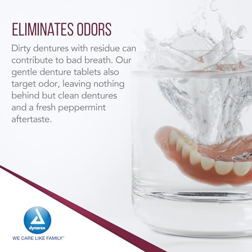 Dynarex Denture Cleanser Tablets - Peppermint, 40 Count