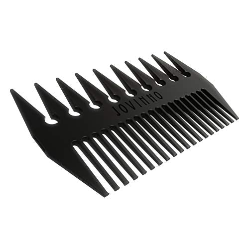 Jovinno Black Metal Heavy Duty Stainless Steel Hair & Beard Comb Dual-Sided Fine & Wide Tooth