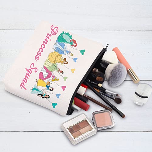 Princess Squad Cosmetic Makeup Bag - Waterproof Zipper Pouch for Travel & Gifts
