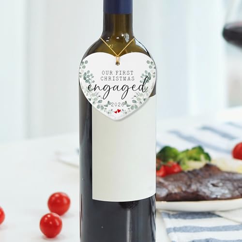 Our First Christmas Engaged 2026 Heart Ornament - Engagement Gift