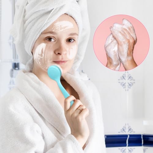 2-Pack Silicone Facial Cleansing Brush Set - Exfoliating Scrubbers