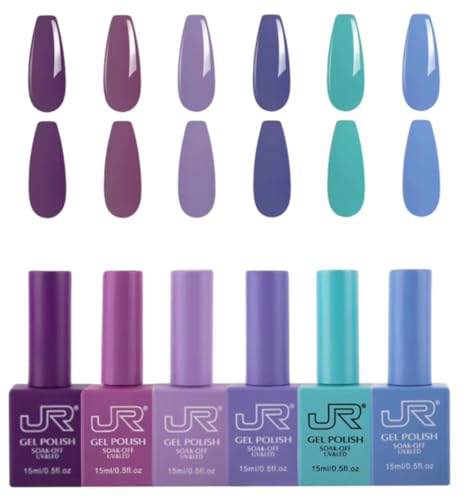 JRGel Nail Polish Set, 6 Colors x 15ml - Professional Gel Kit for Home & Salon