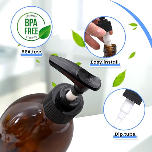 3 Pack Castor Oil Dispenser Pumps for 16oz Bottles - Mess Free