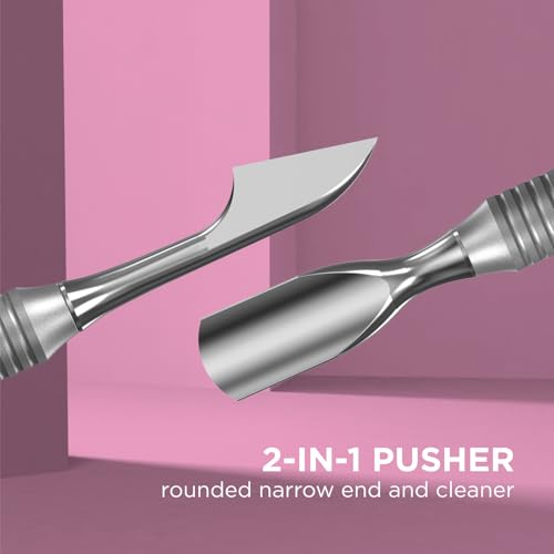 Staleks Beauty & Care Dual-Ended Stainless Steel Cuticle Pusher and Cleaner