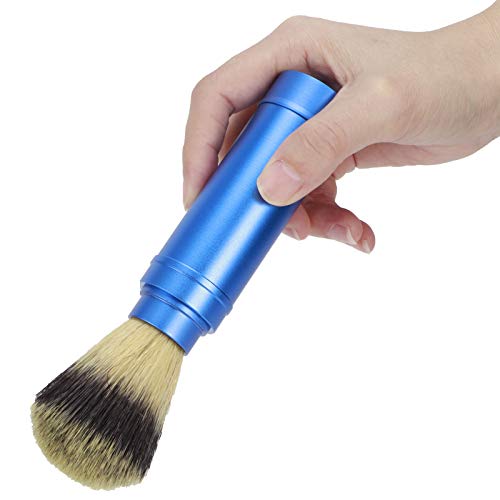 Walfront Men's Travel Shaving Brush with Cream & Soap, Portable Beard Grooming Tool