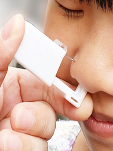 SLVIEKAE Nose Piercing Kit - Self-Use Gun with Cubic Zirconia Stud