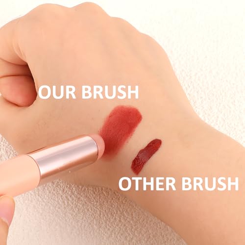 3 Pack Silicone Lip Brush Set with Cover - Reusable Makeup Applicator